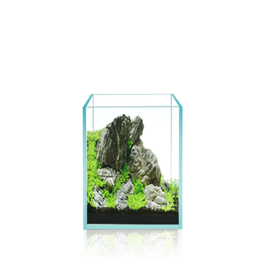 1.2 Gallon Nano Tall Rimless Frameless All Glass Aquarium, Low iron Rimless Glass Tank, 20X15X15cm, 5mm Glass