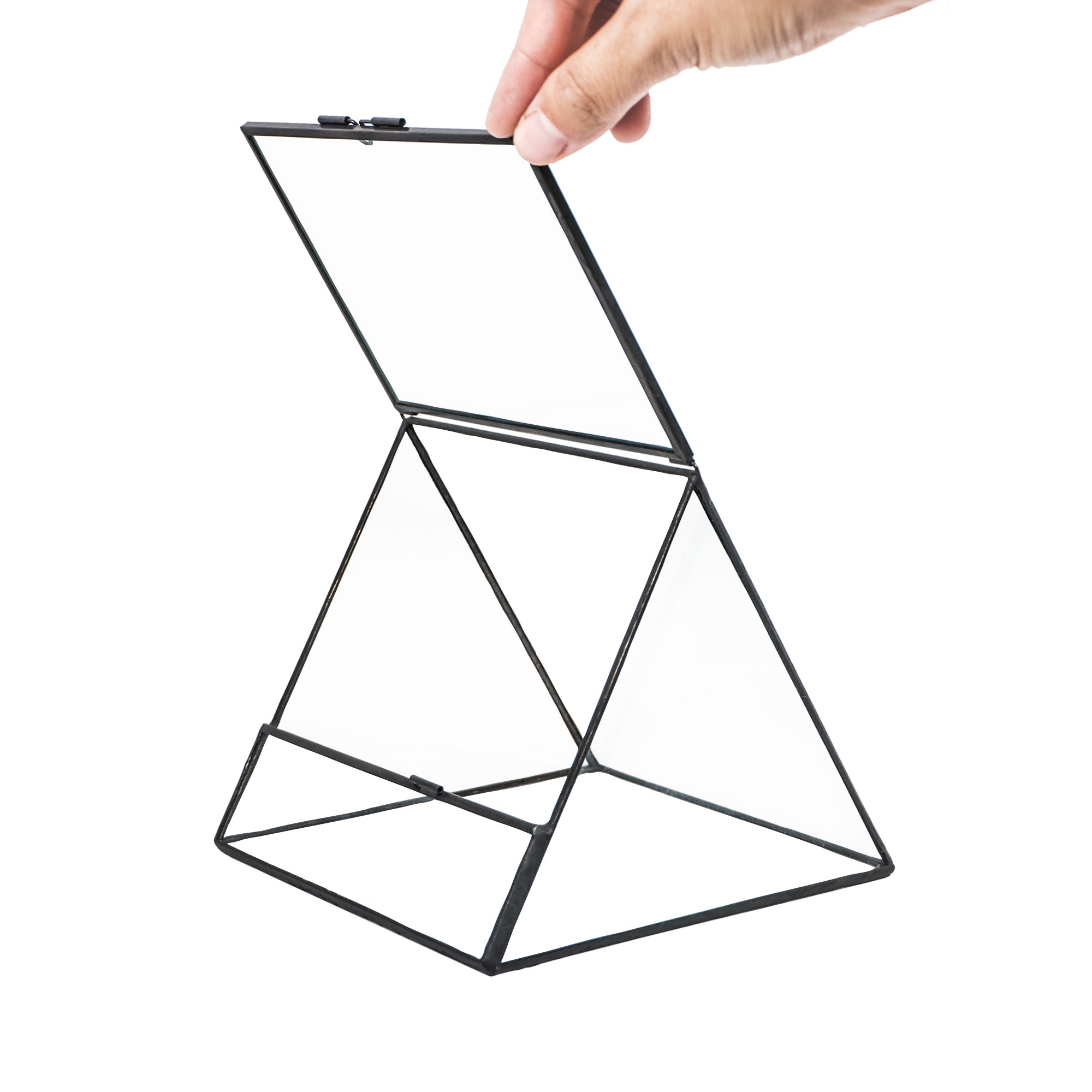 Triangular Large Container Triangular Indoor Plant GeometricGlass Vessel Container for Succulent ...