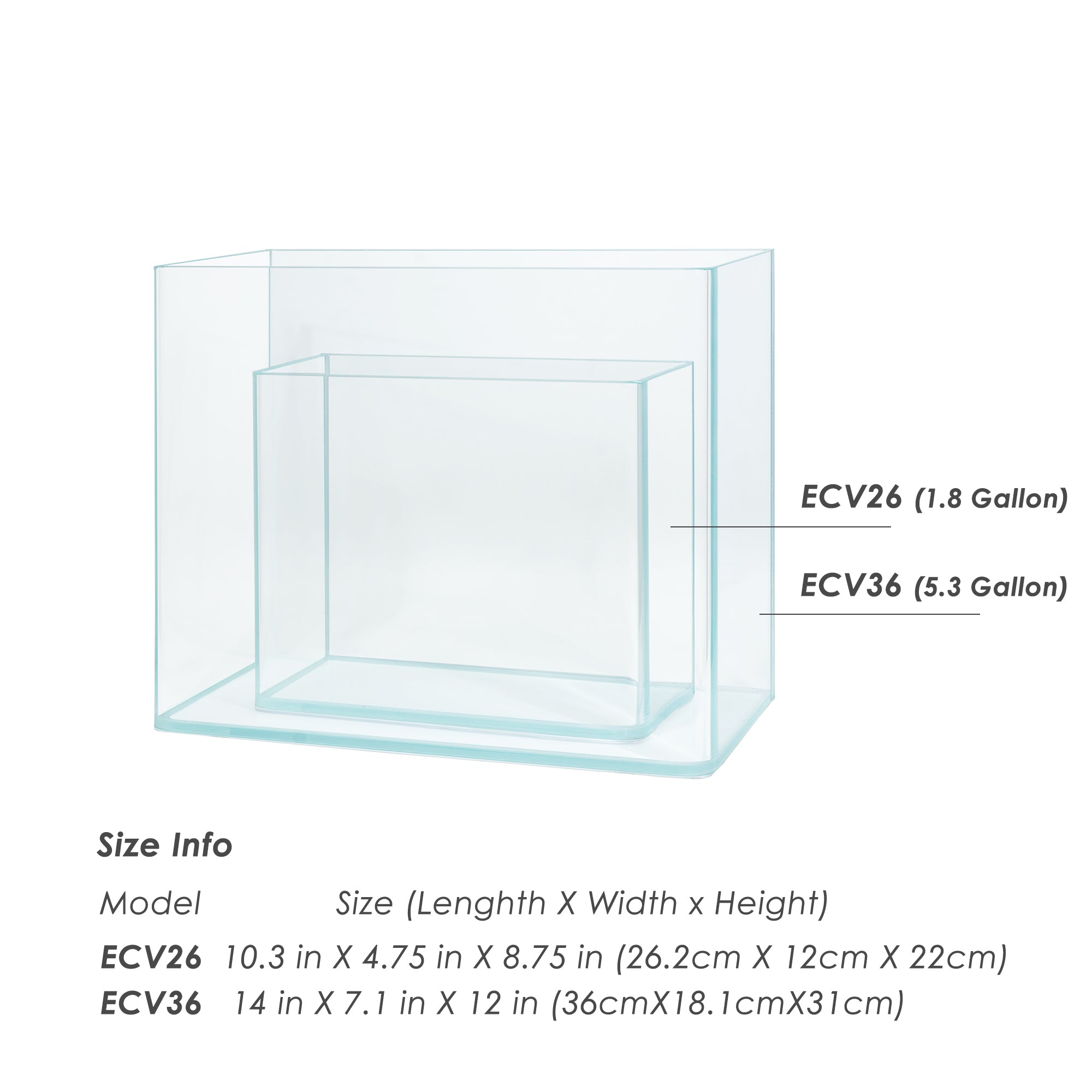 Nano Bending-Edge Glass Rimless Aquarium, Extra Clear Low iron Glass Tank, Betta Fish Tank, Aquariums Tanks, 1.8 Gallon/5.3 Gallon