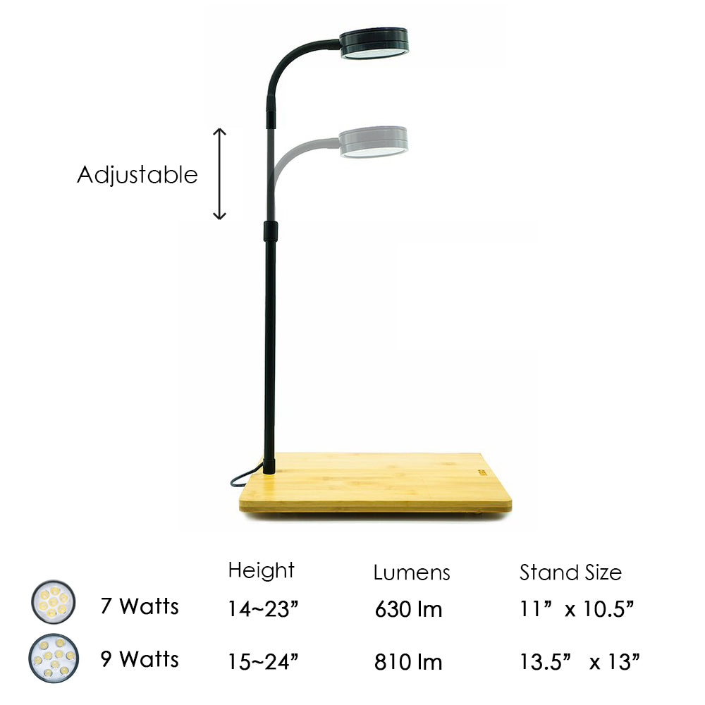 Height Adjustable Version - Full Spectrum Nano LED Light, fits Nano Tanks