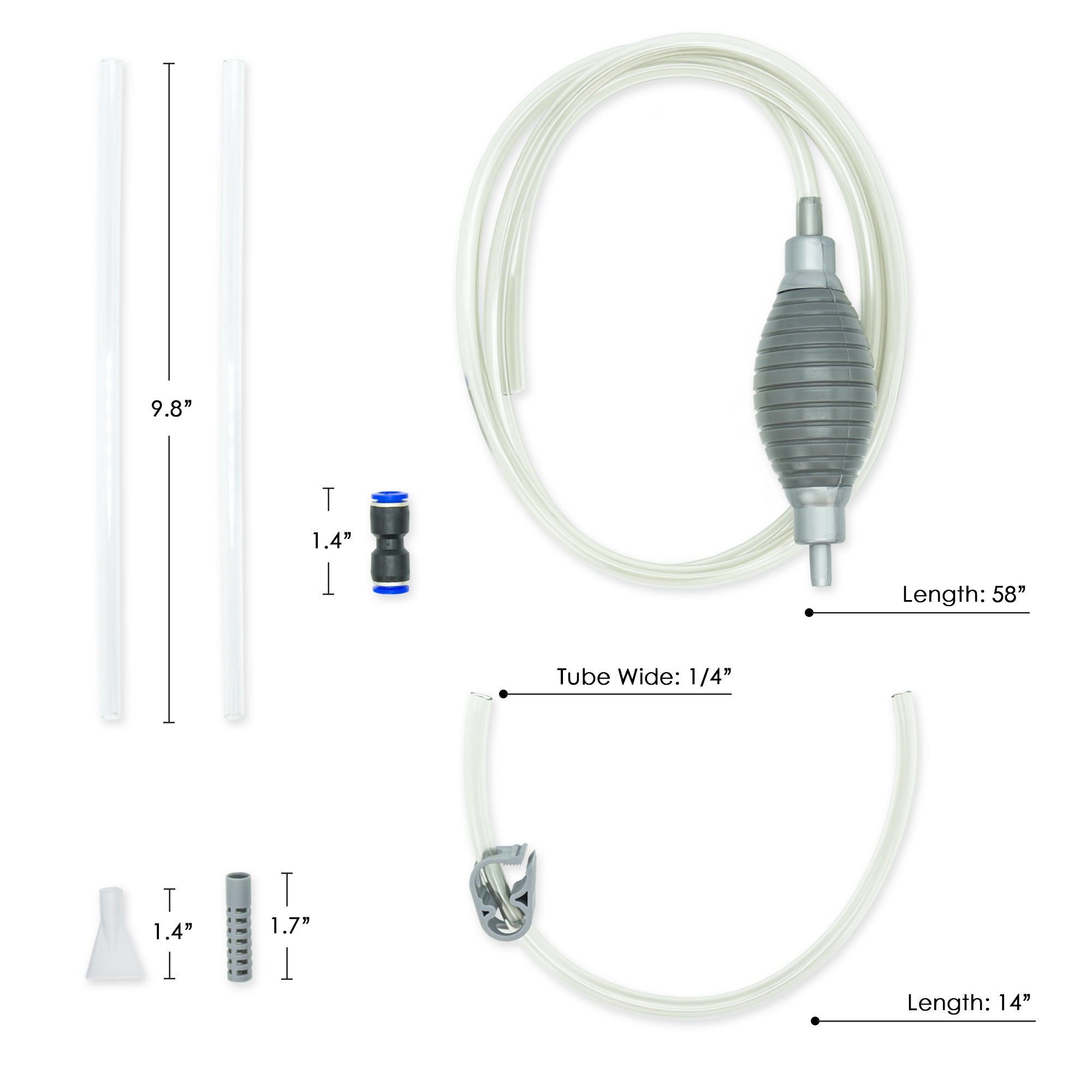 New Version - Nano Aquarium Cleaner Kit/ Long Nozzle Water Changer for Nano Tanks