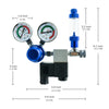 VENO Elite Aquarium CO2 Regulator Single Stage w/ Duo Gauges, One Bubble Counter