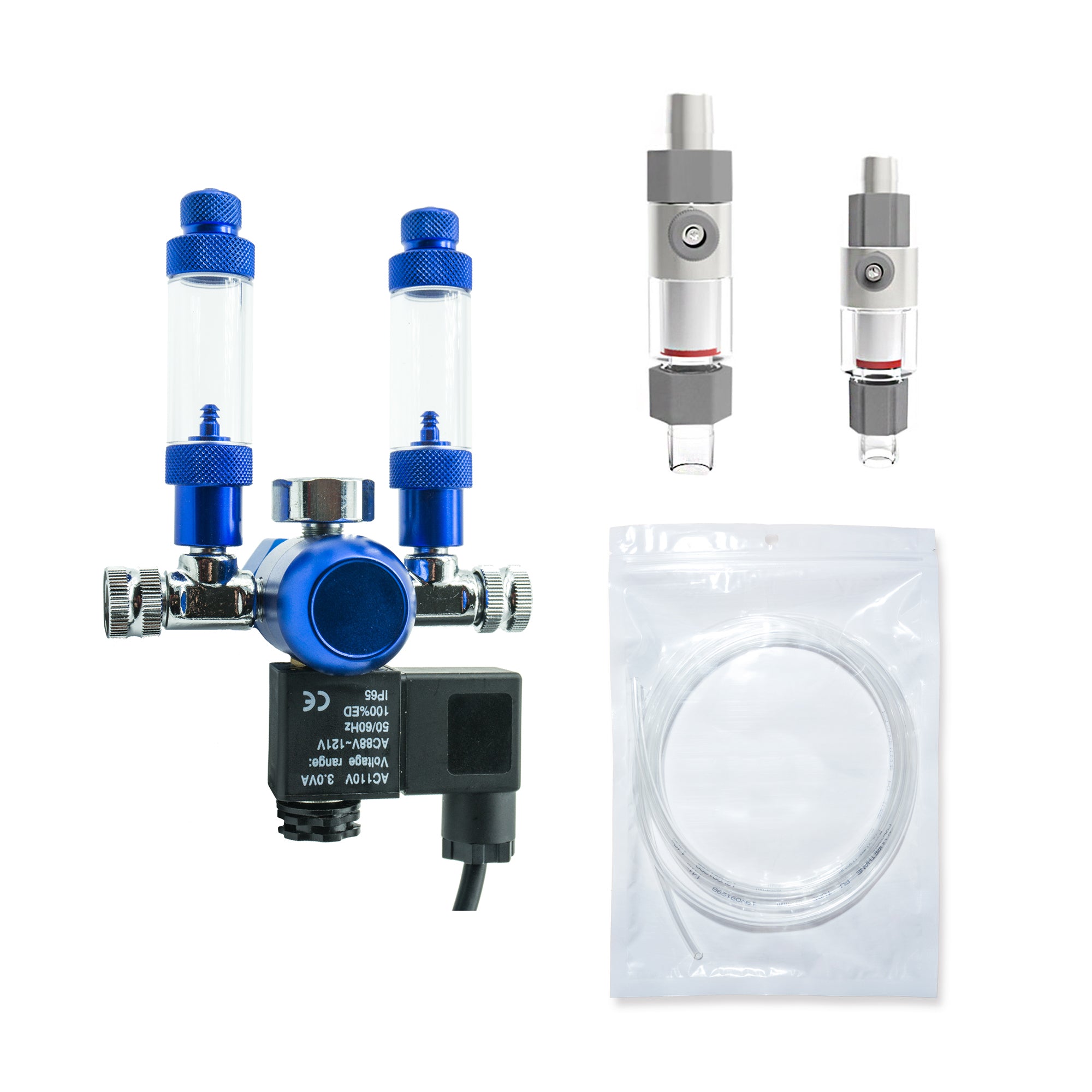 Demino Aquarium CO2-diffuser – Glazen Spiraal, 10 Cm Hoog, Voor Tanks 60-300L, Met Ingebouwde Bellenmeter