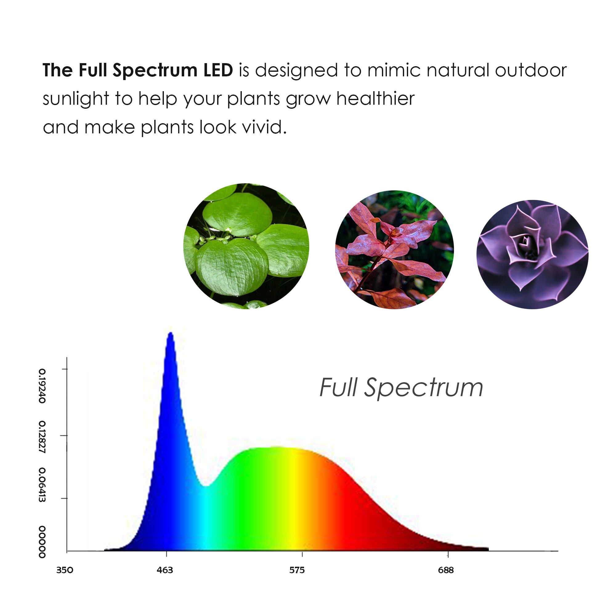 Hiro Aquatics Full Spectrum LED Light with Bamboo Board Fits Aquarium Nano Tank Betta Fish Tank Potted Plants Succulents Miniature Landscape